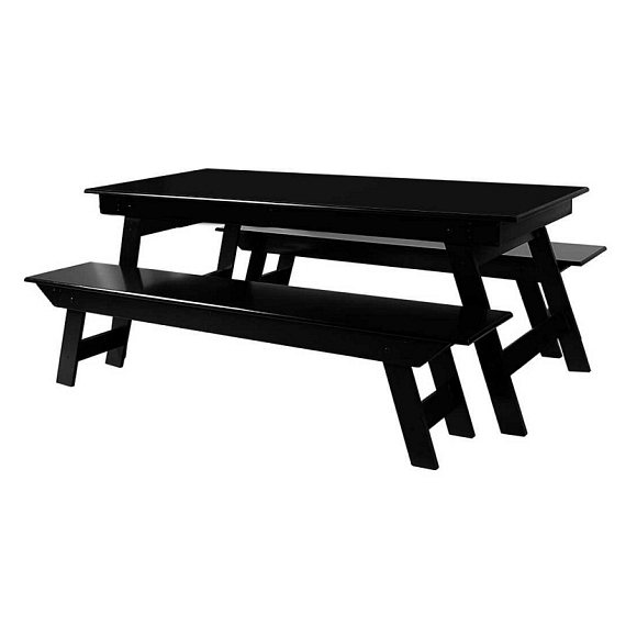 Folding Party Set with 1 Table 200 x 80 and 2 Benches 2 m